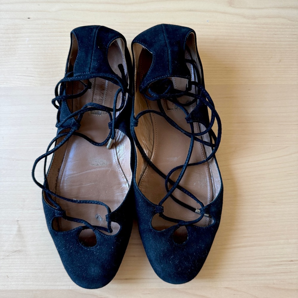Aquazzura Firenze Lace Up Flats